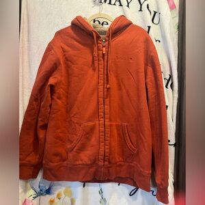Timberland Sherpa Lined Hoodie Men’s 2XL Burnt Orange Full Zip Fleece Warm